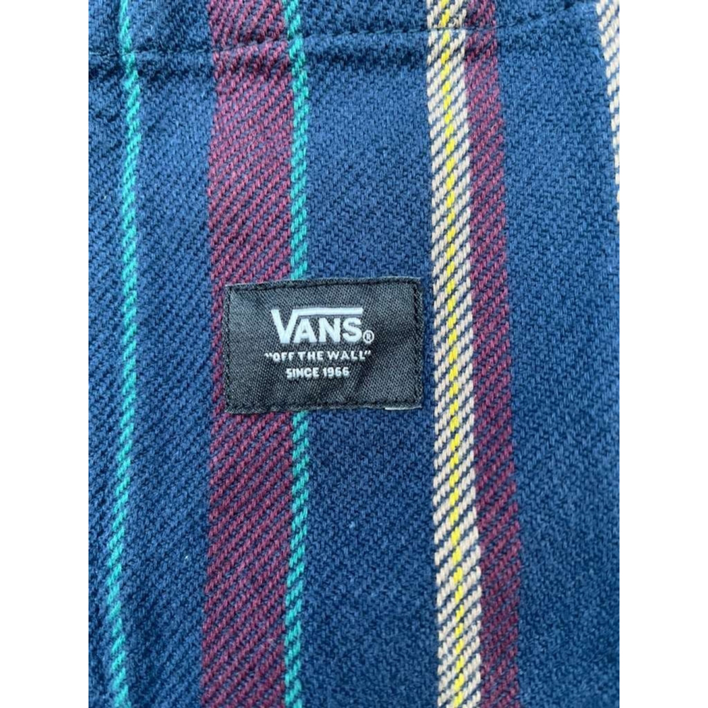 Vans Cropped Striped Jacket Raw Hem Canvas Denim Feel Women’s Large Y2K - Picture 3 of 15